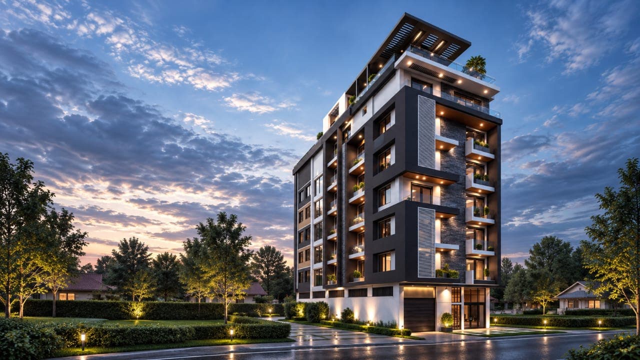 Othniel Ghana construction project - modern commercial building under development